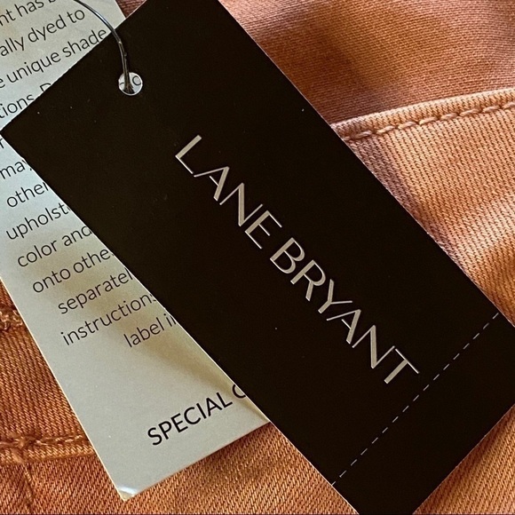 Lane Bryant Ruffle Bottom Crop Jeans Pink Size 26 NEW NWT - Picture 14 of 15